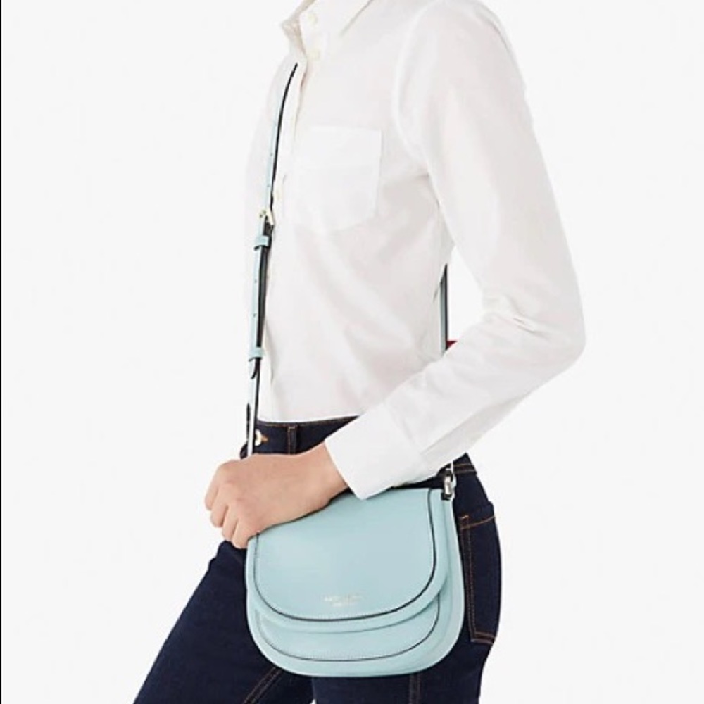 KATE SPADE - ๐ป Authentic Roulette Leather Saddle Bag - Picture 2 of 10
